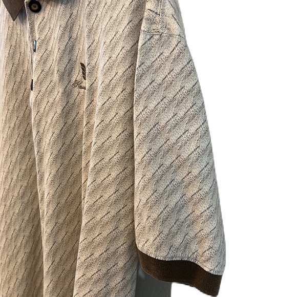 Axis LA Men Polo Golf Short Sleeve Shirt Tan Cream Kaui Lagoon Logo LARGE - Picture 6 of 8